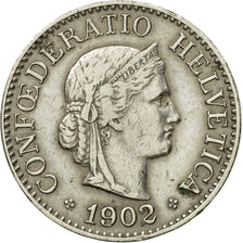 Coin, Switzerland, 10 Rappen, 1902, Bern, EF(40-45), Copper-nickel, KM:27