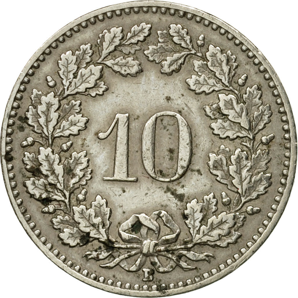 Coin, Switzerland, 10 Rappen, 1902, Bern, EF(40-45), Copper-nickel, KM:27