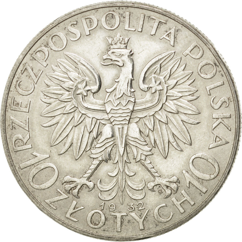 Pologne, 10 Zlotych 1932, Varsovie, KM Y22
