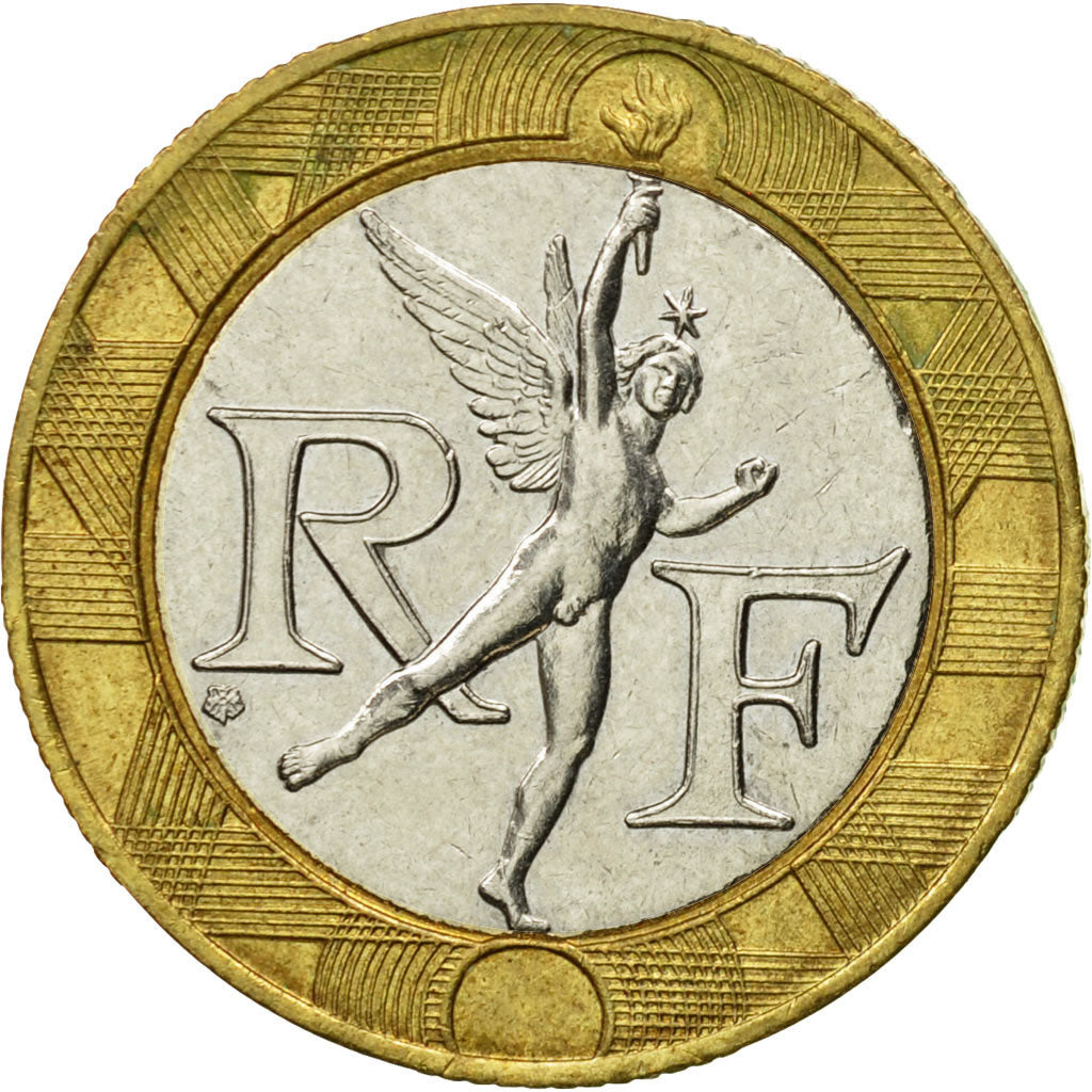 Munten, Frankrijk, Génie, 10 Francs, 1988, Paris, ZF, Bi-Metallic, KM:964.1