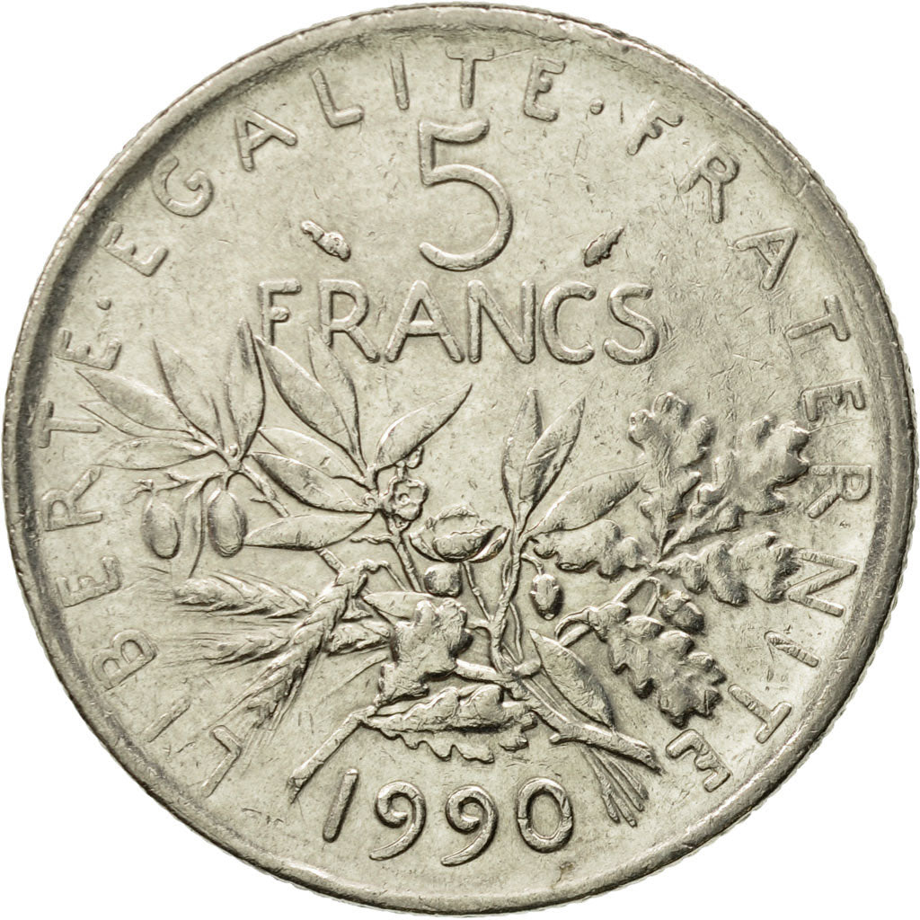 Monnaie, France, Semeuse, 5 Francs, 1990, Paris, TTB+, Nickel Clad
