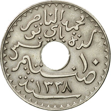 Coin, Tunisia, Muhammad al-Nasir Bey, 10 Centimes, 1920, Paris, AU(55-58)