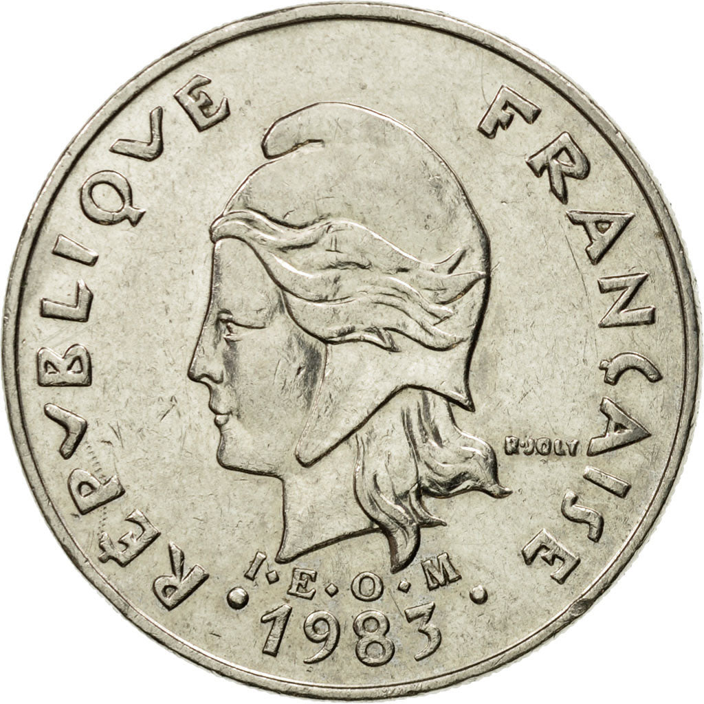 Coin, French Polynesia, 20 Francs, 1983, Paris, AU(50-53), Nickel, KM:9