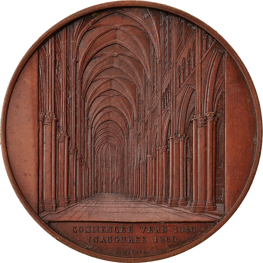 France, Medal, La Cathédrale de Chartres, Wiener, AU(50-53), Copper