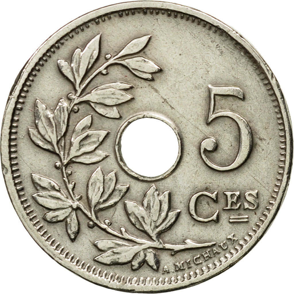 Coin, Belgium, 5 Centimes, 1913, EF(40-45), Copper-nickel, KM:66
