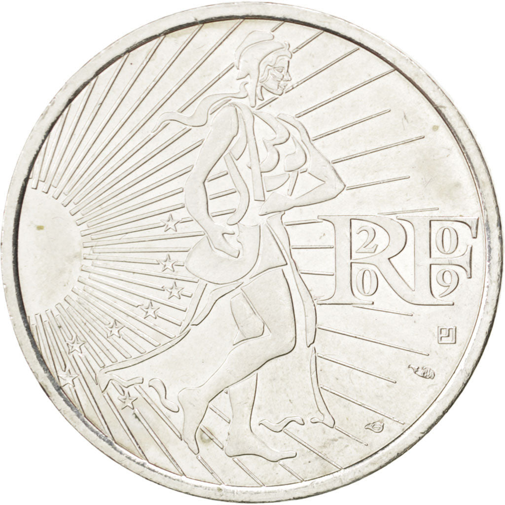 FRANCE, 10 Euro, 2009, KM #1580, MS(63), Silver, 29, 12.02