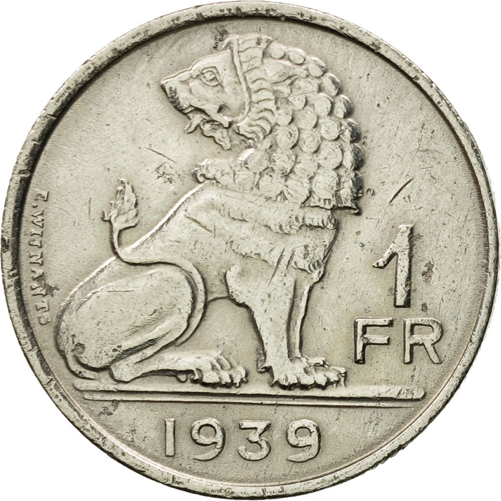 Coin, Belgium, Franc, 1939, AU(50-53), Nickel, KM:119