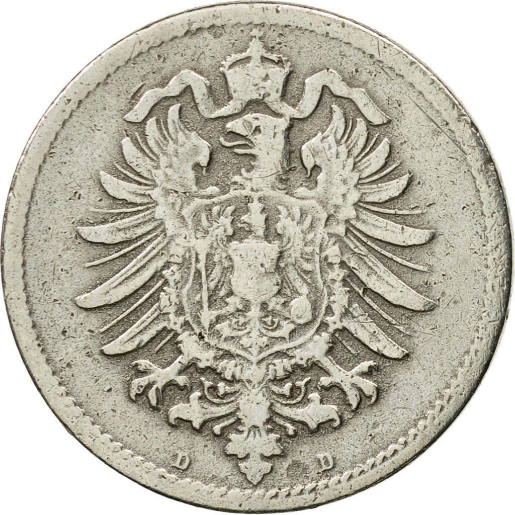 Coin, GERMANY - EMPIRE, Wilhelm I, 10 Pfennig, 1875, Munich, VF(20-25)
