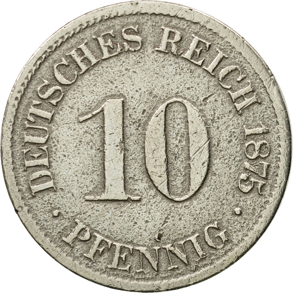 Coin, GERMANY - EMPIRE, Wilhelm I, 10 Pfennig, 1875, Munich, VF(20-25)