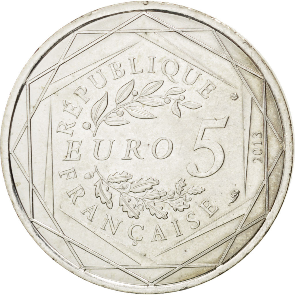 France, 5 Euros, 2013, MS(63), Silver, 7.29