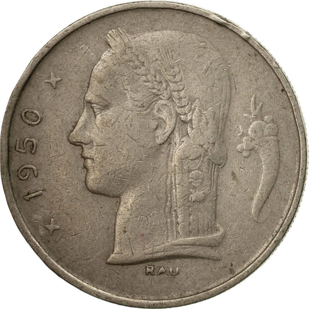 Coin, Belgium, Franc, 1950, EF(40-45), Copper-nickel, KM:142.1