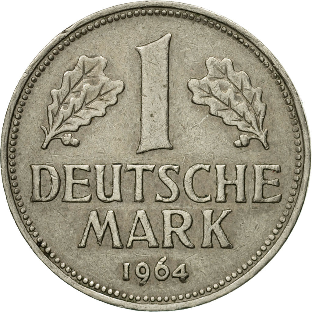 Coin, GERMANY - FEDERAL REPUBLIC, Mark, 1964, Stuttgart, EF(40-45)