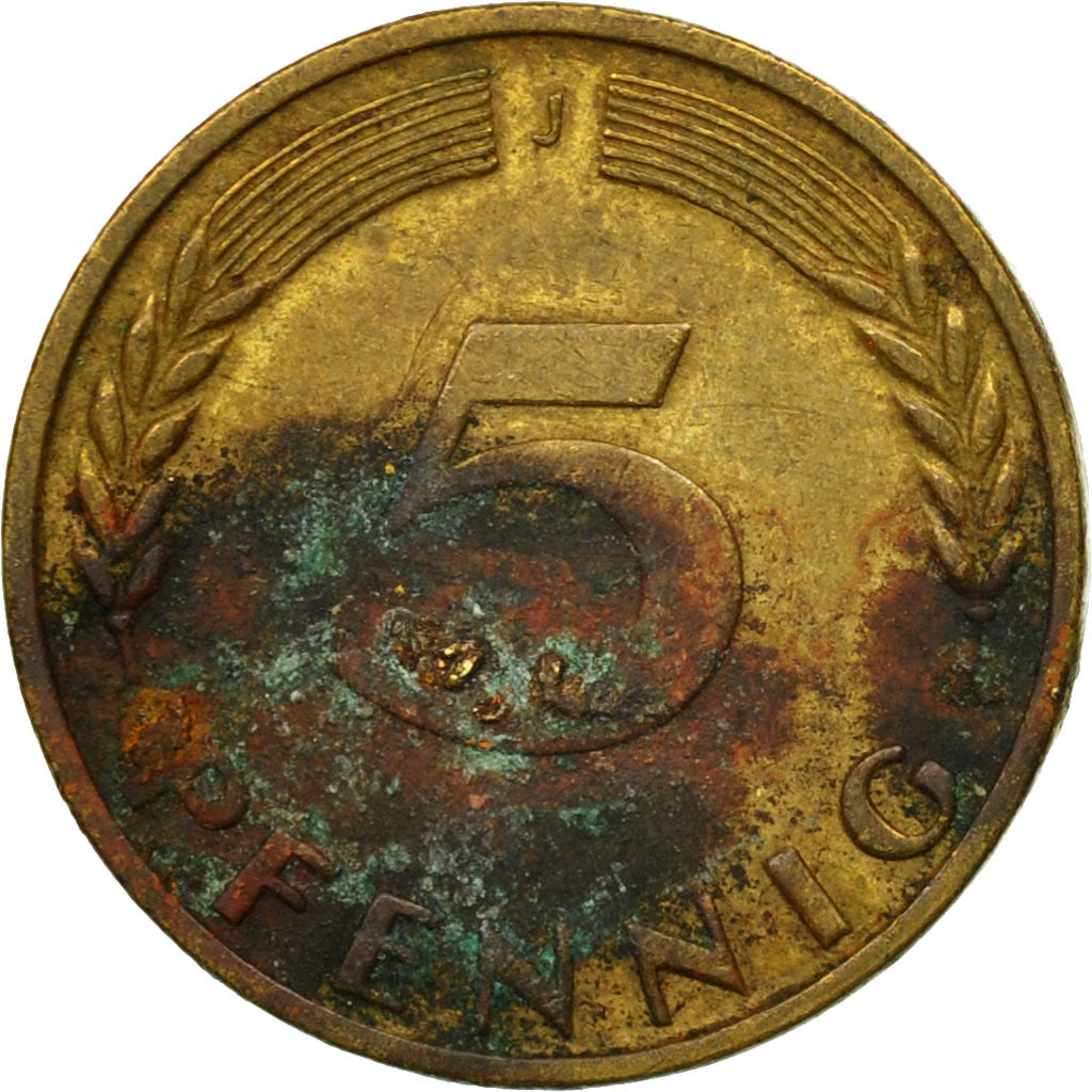 Münze, Bundesrepublik Deutschland, 5 Pfennig, 1950, Hambourg, S, Brass Clad