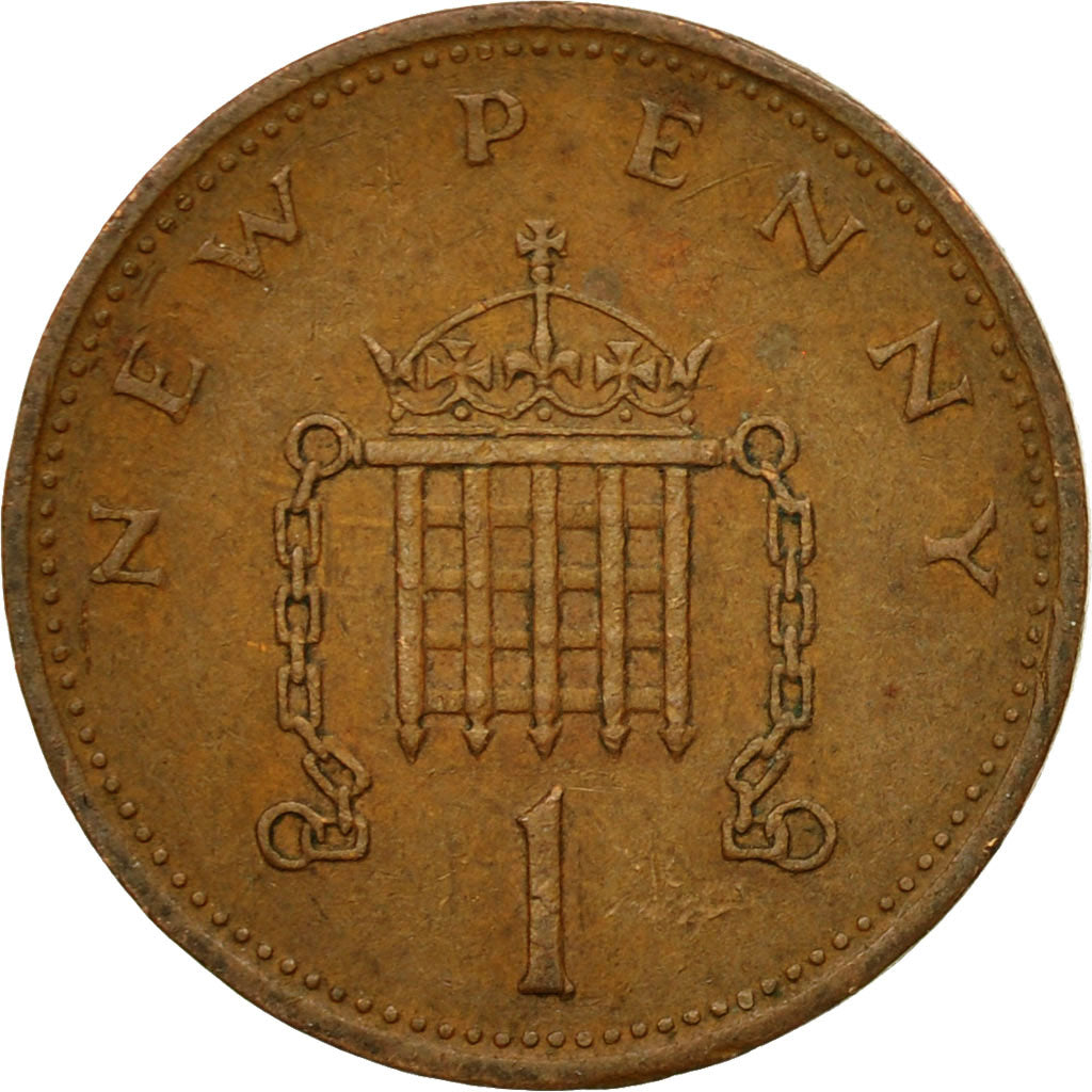 Coin, Great Britain, Elizabeth II, New Penny, 1971, EF(40-45), Bronze, KM:915