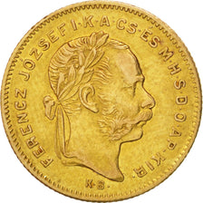 HUNGARY, 8 Forint 20 Francs, 1876, Kremnitz, KM #455.1, EF(40-45), Gold, 3.20