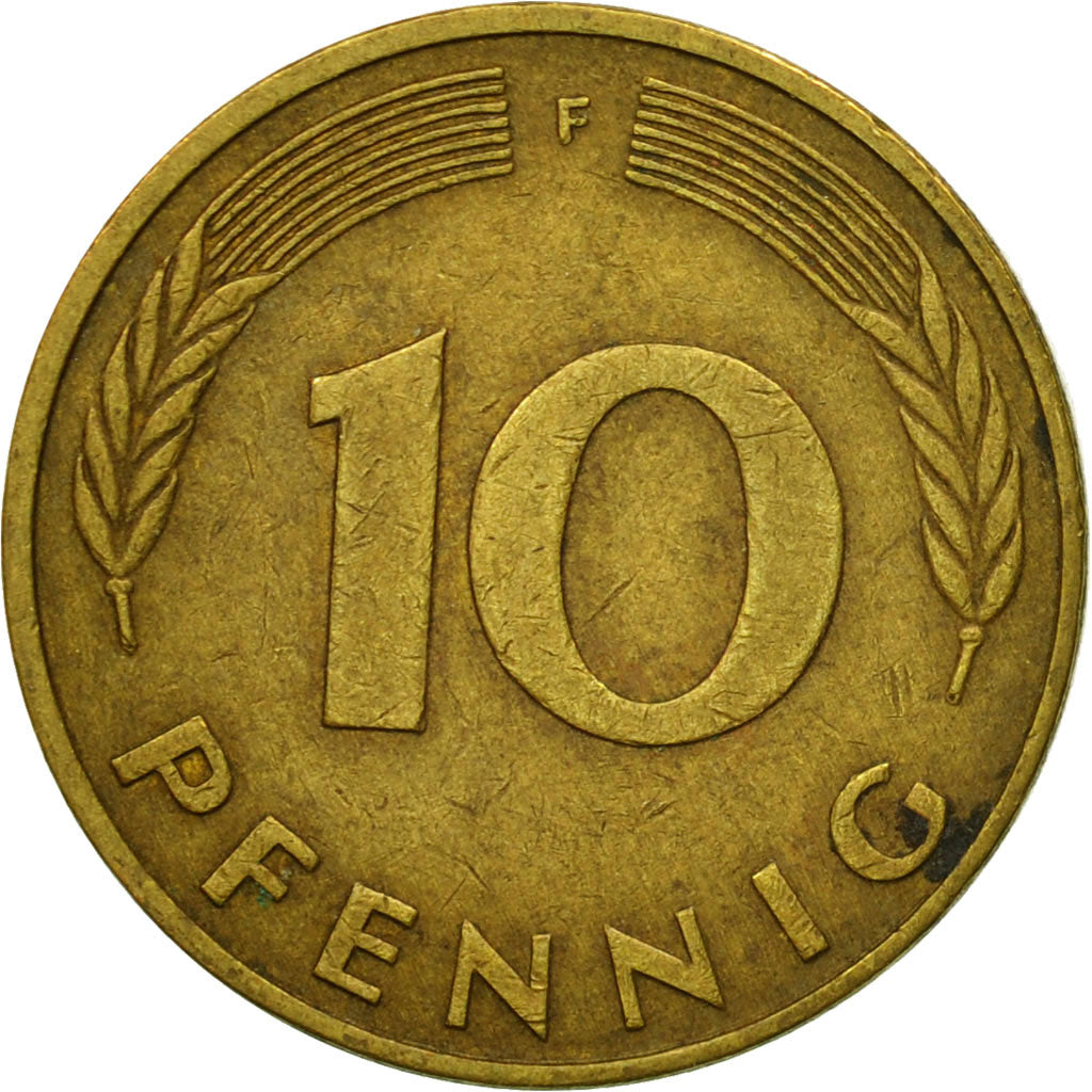 Münze, Bundesrepublik Deutschland, 10 Pfennig, 1983, Stuttgart, SS, Brass Clad