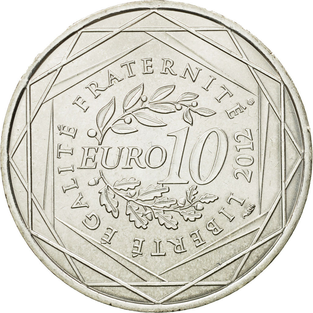 France, 10 Euro, Aquitaine, 2012, MS(63), Silver, KM:1863