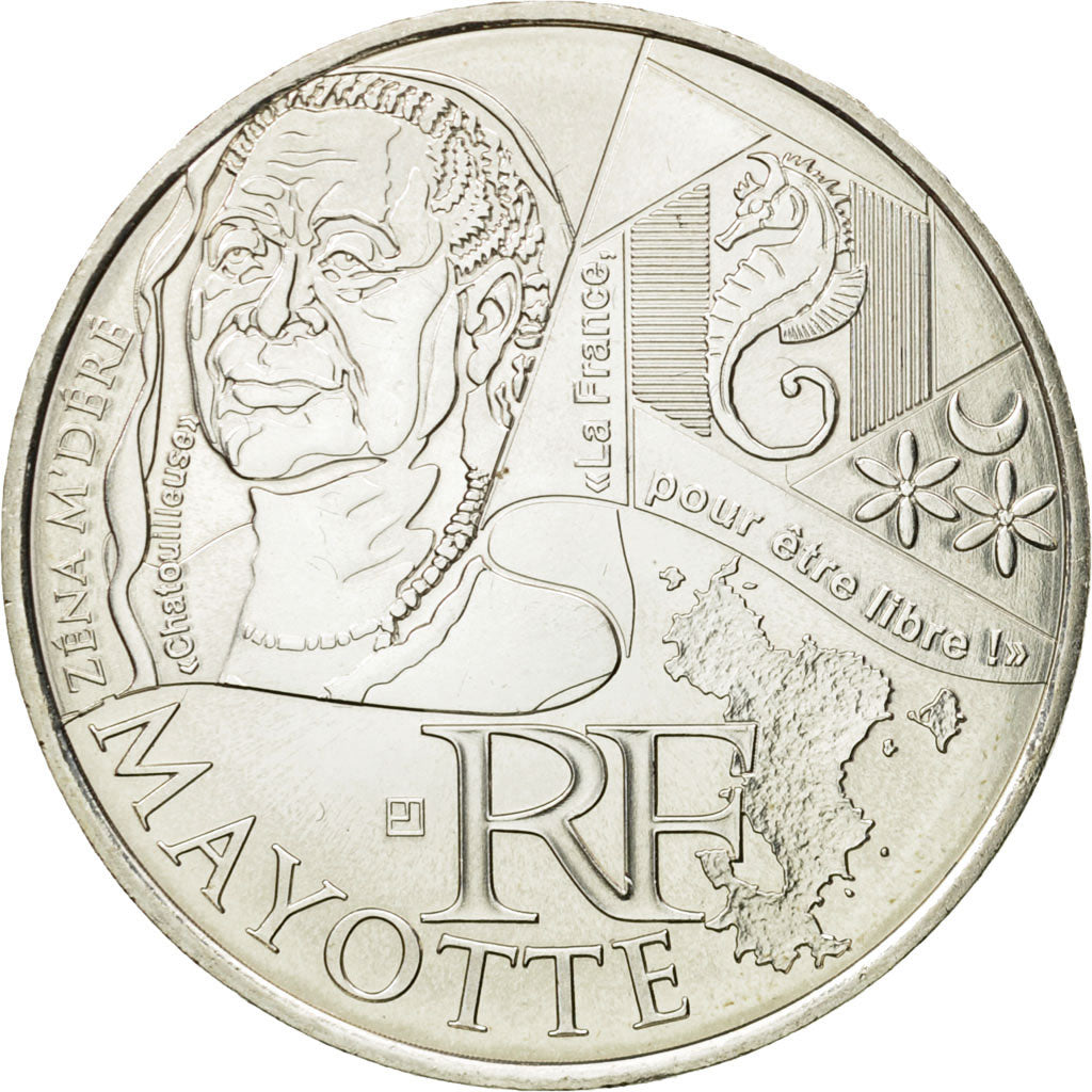 France, 10 Euro, Mayotte, 2012, SPL, Argent, KM:1862