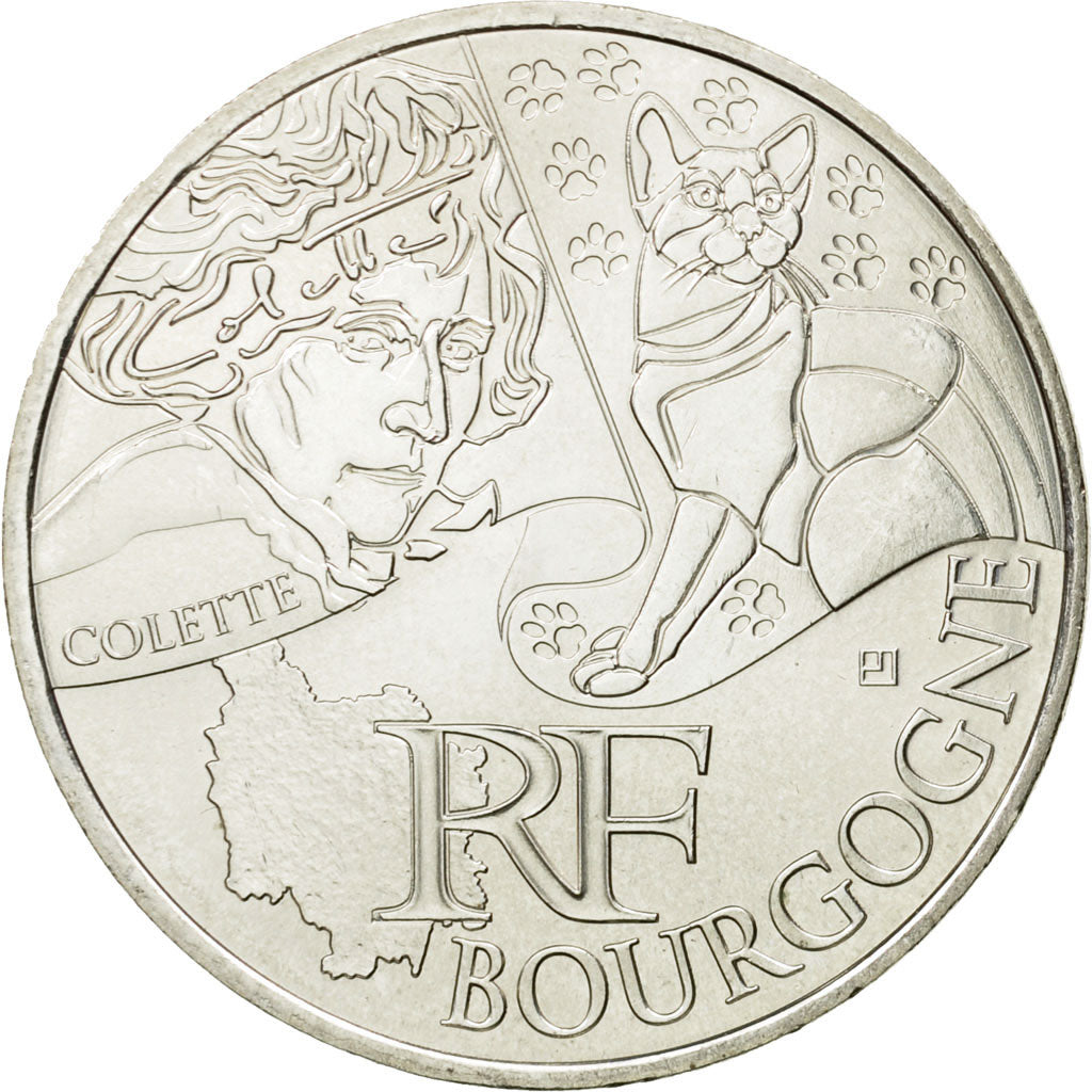 France, 10 Euro, Bourgogne, 2012, MS(63), Silver, KM:1867