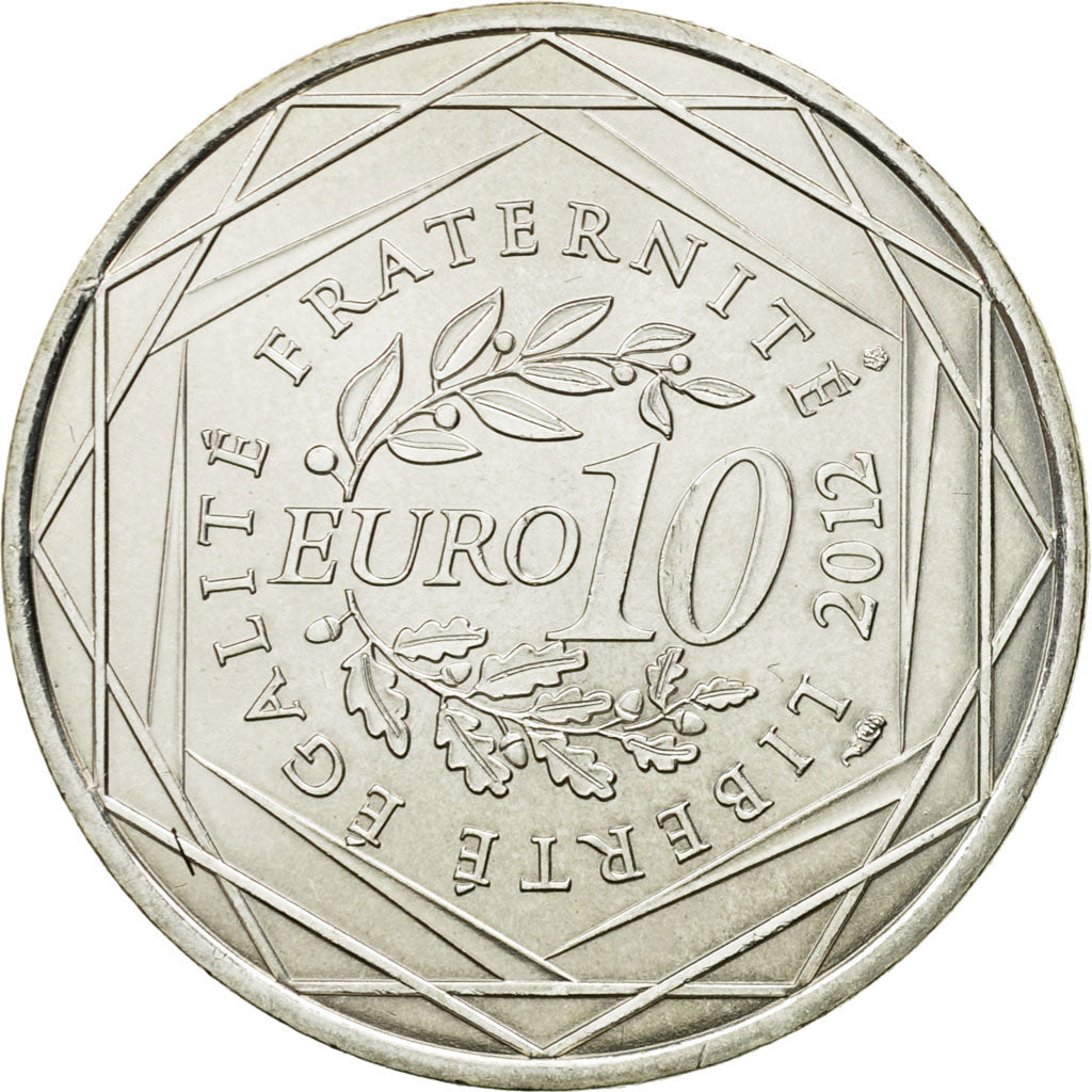 France, 10 Euro, Bourgogne, 2012, MS(63), Silver, KM:1867