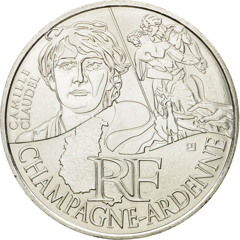 France, 10 Euro, Champagne-Ardenne, 2012, MS(63), Silver, KM:1869