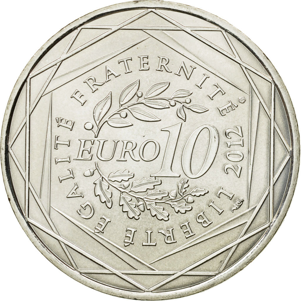 France, 10 Euro, Champagne-Ardenne, 2012, MS(63), Silver, KM:1869