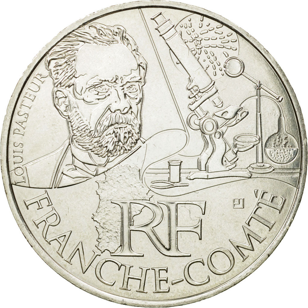 France, 10 Euro, Franche-Comté, 2012, MS(63), Silver, KM:1871