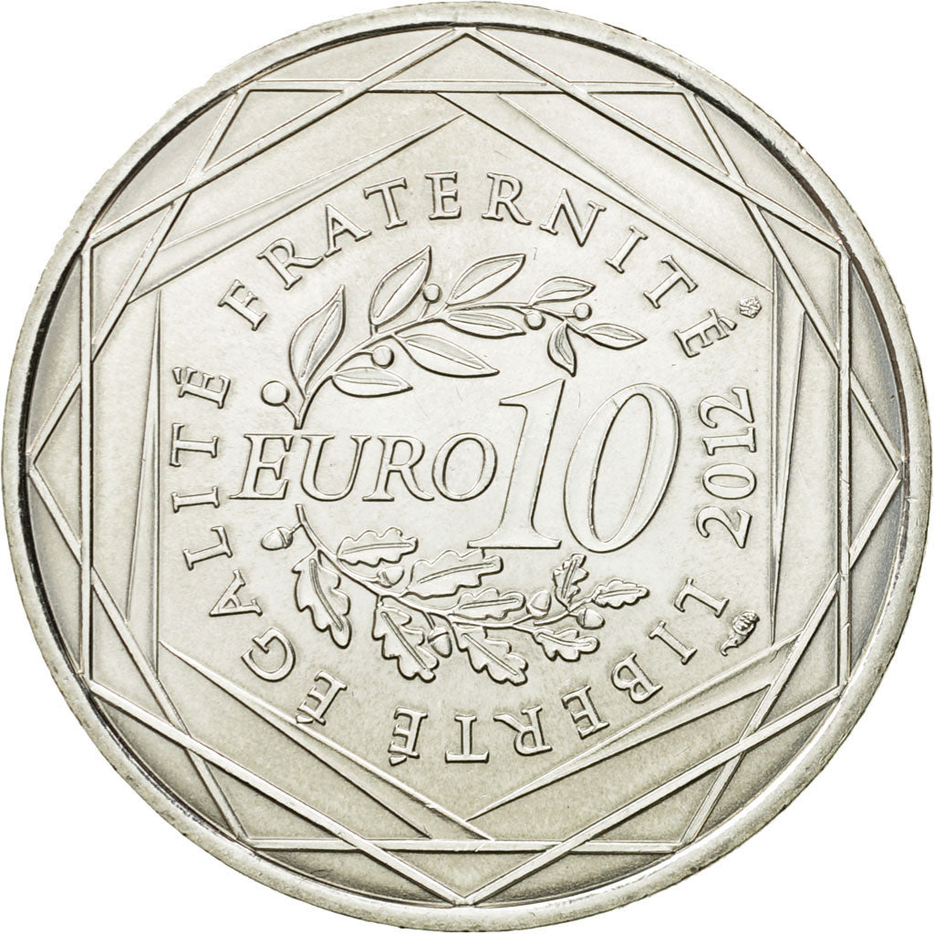 France, 10 Euro, Franche-Comté, 2012, MS(63), Silver, KM:1871