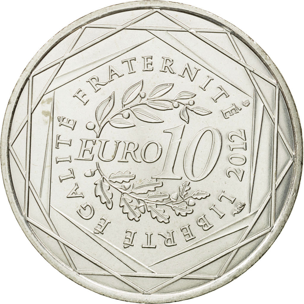 France, 10 Euro, Guyane, 2012, MS(63), Silver, KM:1872