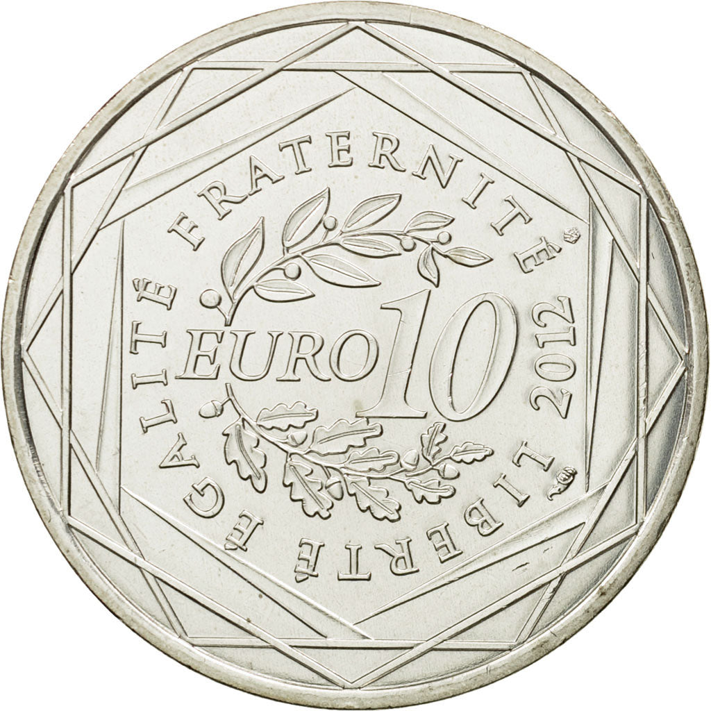 France, 10 Euro, Guadeloupe, 2012, MS(63), Silver, KM:1873