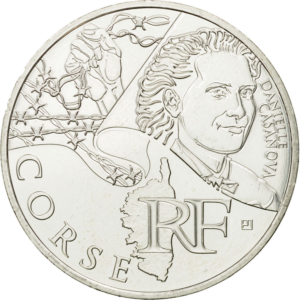 France, 10 Euro, Corse, 2012, MS(63), Silver, KM:1876