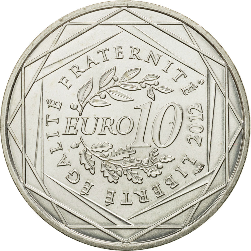 France, 10 Euro, Martinique, 2012, MS(63), Silver, KM:1879