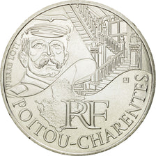 France, 10 Euro, Poitou-Charentes, 2012, MS(63), Silver, KM:1883