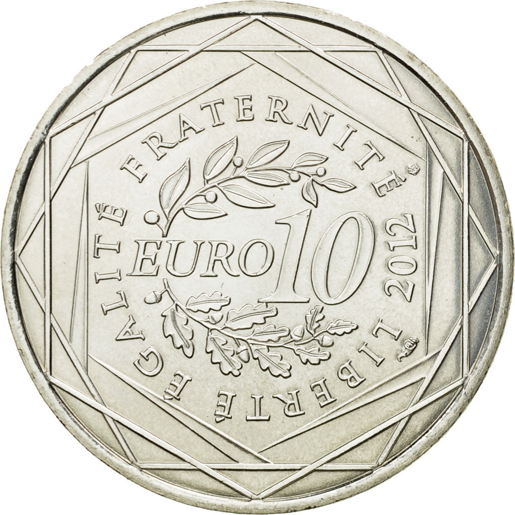France, 10 Euro, Poitou-Charentes, 2012, MS(63), Silver, KM:1883