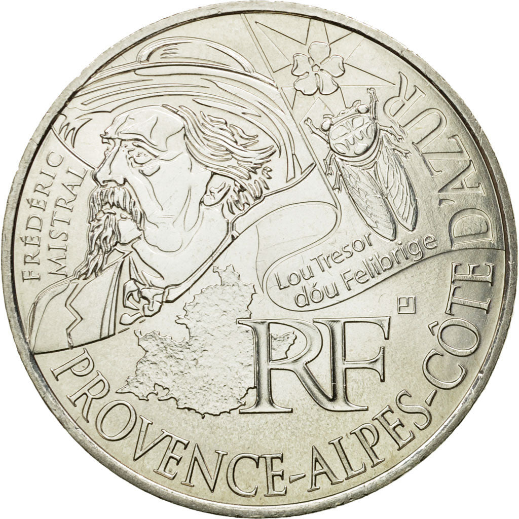 France, 10 Euro, Provence-Alpes-Cote d'Azur, 2012, SPL, Argent, KM:1884