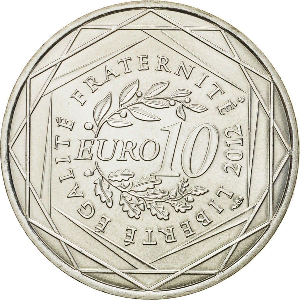 France, 10 Euro, Réunion, 2012, MS(63), Silver, KM:1885