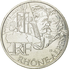 France, 10 Euro, Rhône Alpes, 2012, MS(63), Silver, KM:1886