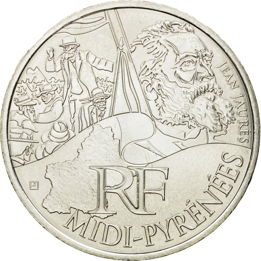 France, 10 Euro, Midi-Pyrénées, 2012, MS(63), Silver, KM:1887