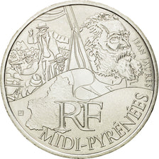 France, 10 Euro, Midi-Pyrénées, 2012, MS(63), Silver, KM:1887