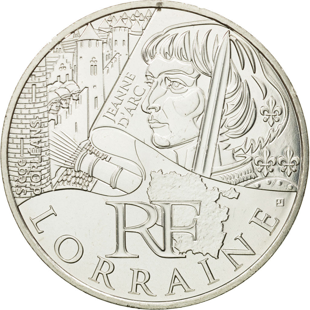 France, 10 Euro, Lorraine, 2012, MS(63), Silver, KM:1888