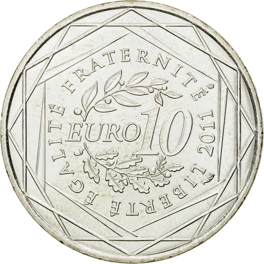 France, 10 Euro, Basse Normandie, 2011, MS(63), Silver, KM:1729