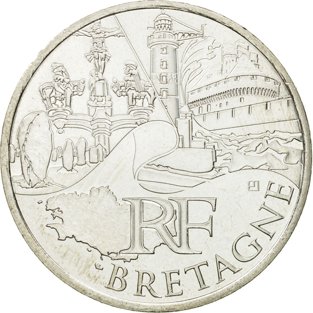 France, 10 Euro, Bretagne, 2011, MS(63), Silver, KM:1730