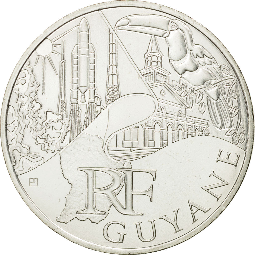 France, 10 Euro, Guyane, 2011, SPL, Argent, KM:1736