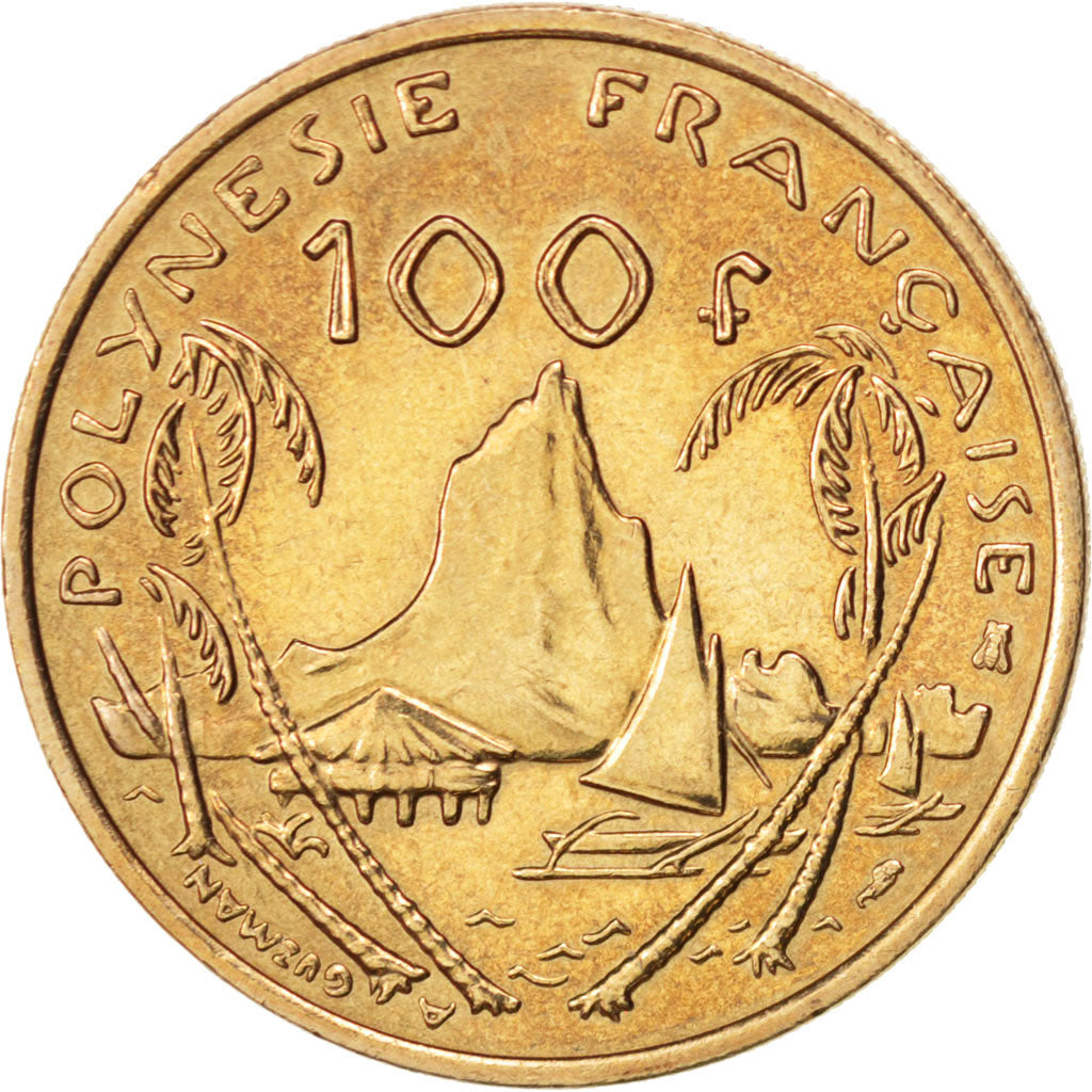 FRENCH POLYNESIA, 100 Francs, 1995, Paris, KM #14, MS(63), Nickel-Bronze, 30,...