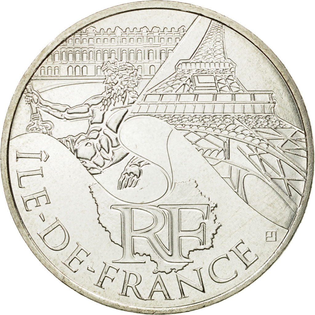 France, 10 Euro, Ile de France, 2011, SPL, Argent, KM:1739