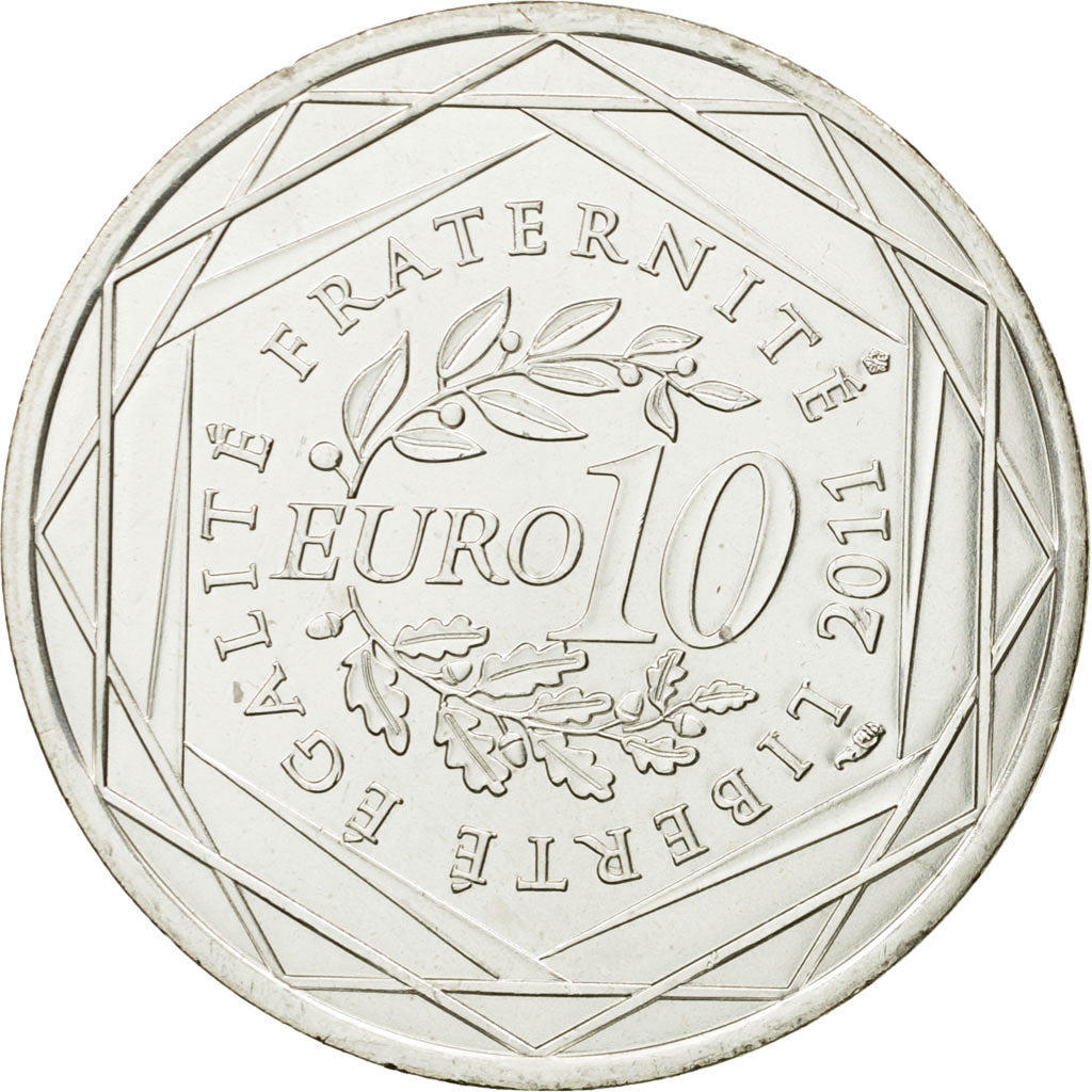 France, 10 Euro, Corse, 2011, MS(63), Silver, KM:1740