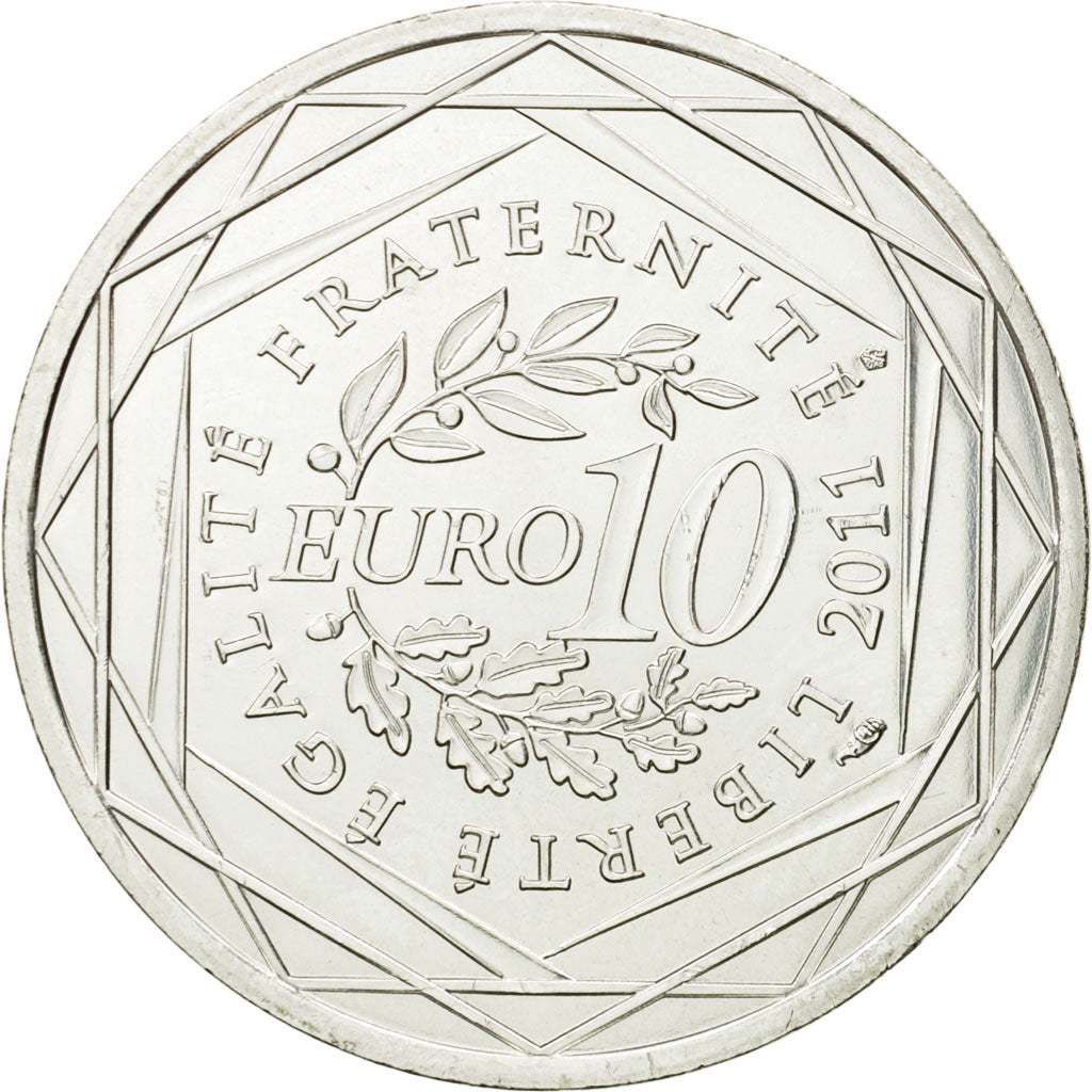 France, 10 Euro, Limousin, 2011, MS(63), Silver, KM:1742