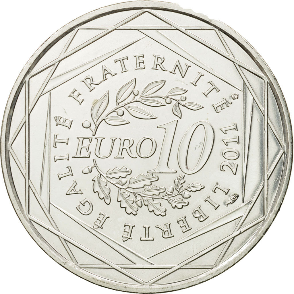 France, 10 Euro, Nord-Pas de Calais, 2011, MS(63), Silver, KM:1745