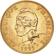 FRENCH POLYNESIA, 100 Francs, 1995, Paris, KM #14, MS(63), Nickel-Bronze, 30,...