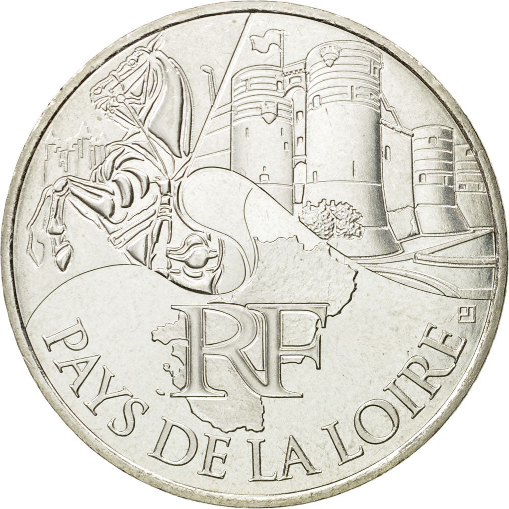 France, 10 Euro, Pays de la Loire, 2011, MS(63), Silver, KM:1746